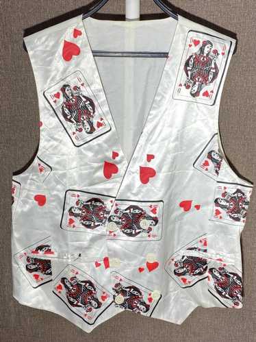 Vintage 90s Vintage Casino Playing Cards Vest In B
