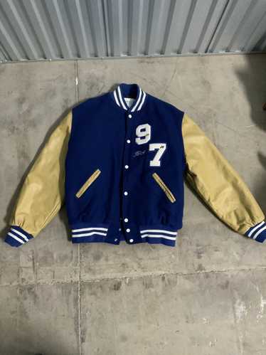 Vintage Vintage varsity letterman jacket with leat