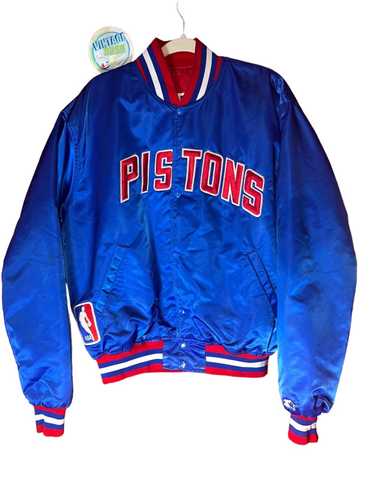 Starter Detroit Pistons satin jacket rare blue ra… - image 1