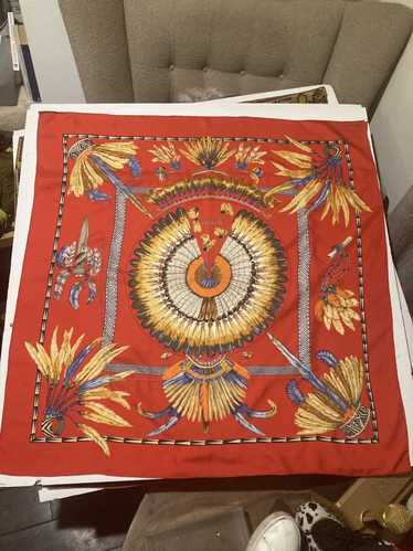 Hermes vintage hermes brazil feather scarf modifii