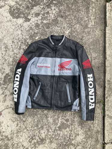 Honda × Leather Jacket × Racing Vintage Honda leat
