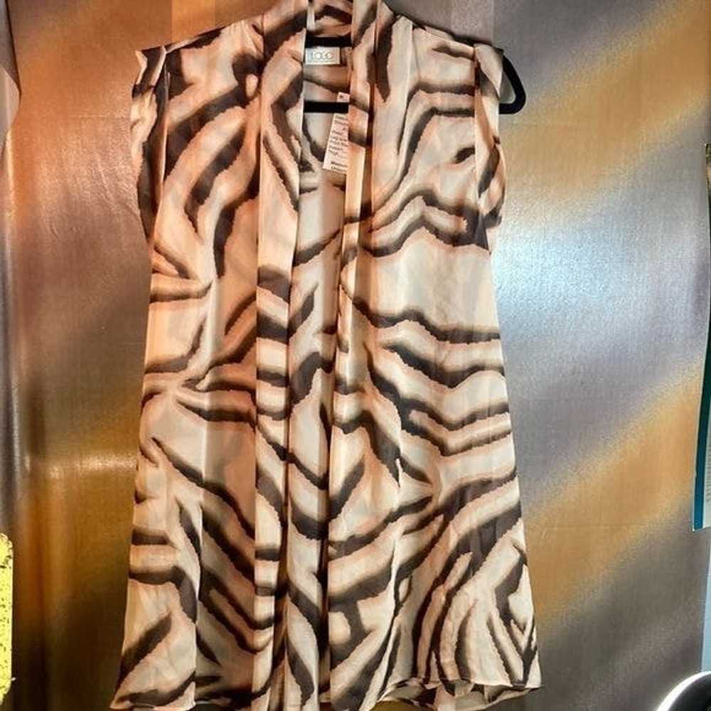 Designer Logo Lori Goldstein Sheer Tiger Stripe Vest … Gem