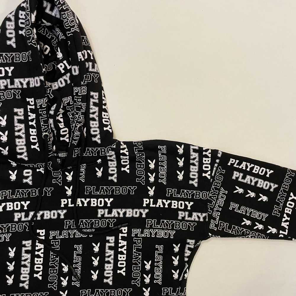 Playboy Playboy x Missguided patterned crop hoodi… - image 2