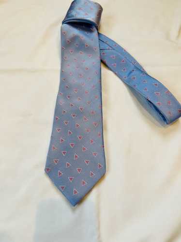 Alfred Dunhill Dunhill Blue Tie with Pink Triangle