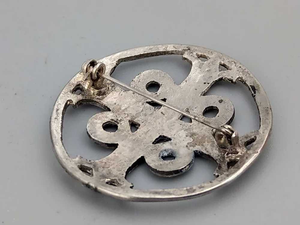Chrome-plated Celtic brooch cross in Medieval sty… - image 7