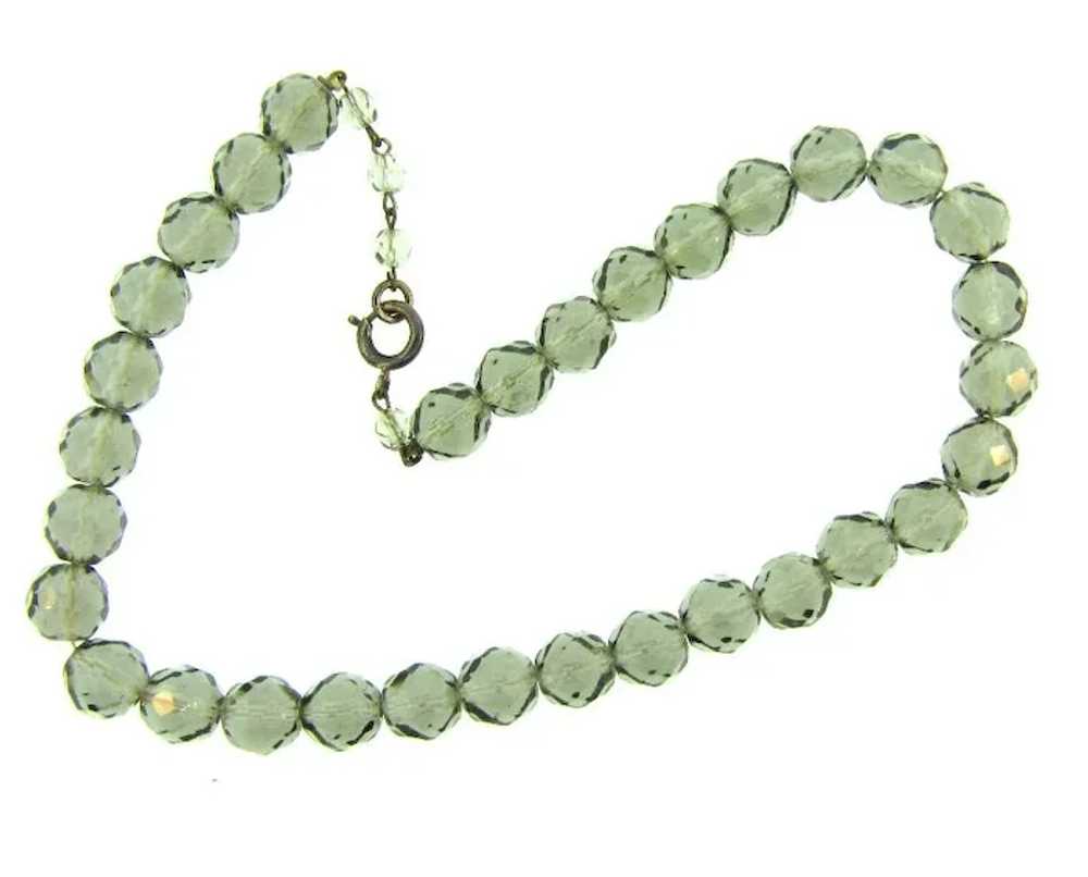Vintage smoky crystal bead choker Necklace - image 3