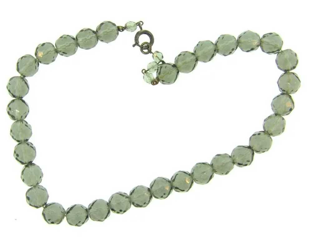 Vintage smoky crystal bead choker Necklace - image 4