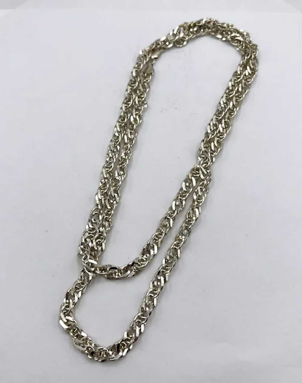 Diamond-Cut Curb Link Chain, Sterling Silver - image 2