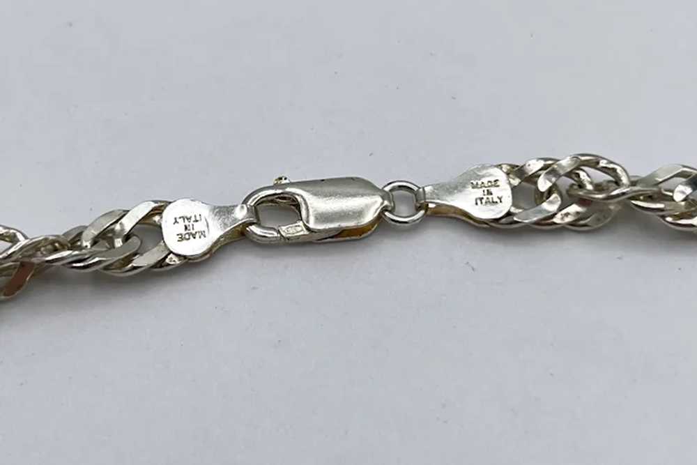 Diamond-Cut Curb Link Chain, Sterling Silver - image 4