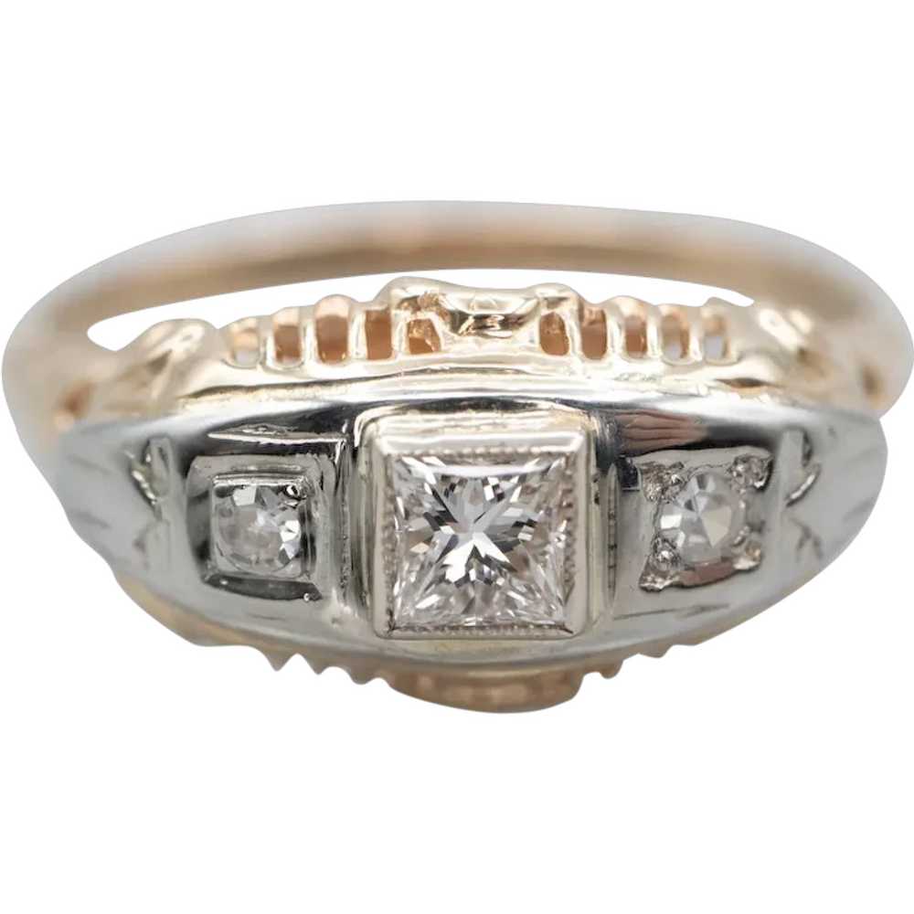 Late Art Deco Era Diamond Ring - image 1