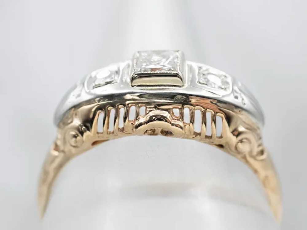 Late Art Deco Era Diamond Ring - image 4