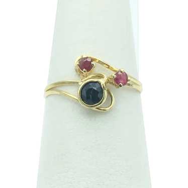 18K Ruby and Sapphire ring