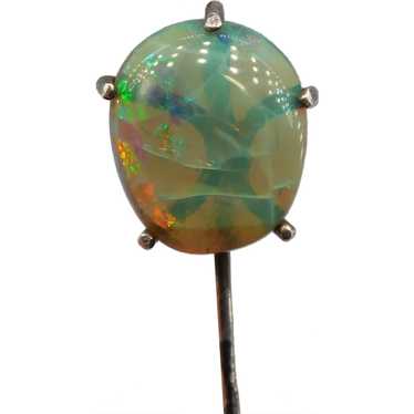 Antique Arts & Crafts Opal Stick Pin Sterling Silv