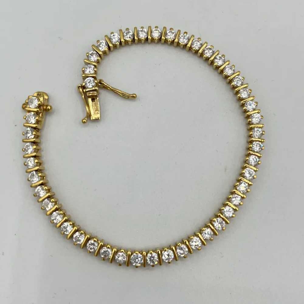 Vintage Gold Over Sterling Silver Tennis Bracelet - image 3