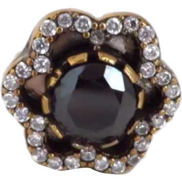 Sterling Silver Black Sapphire and Cubic Zirconia… - image 1