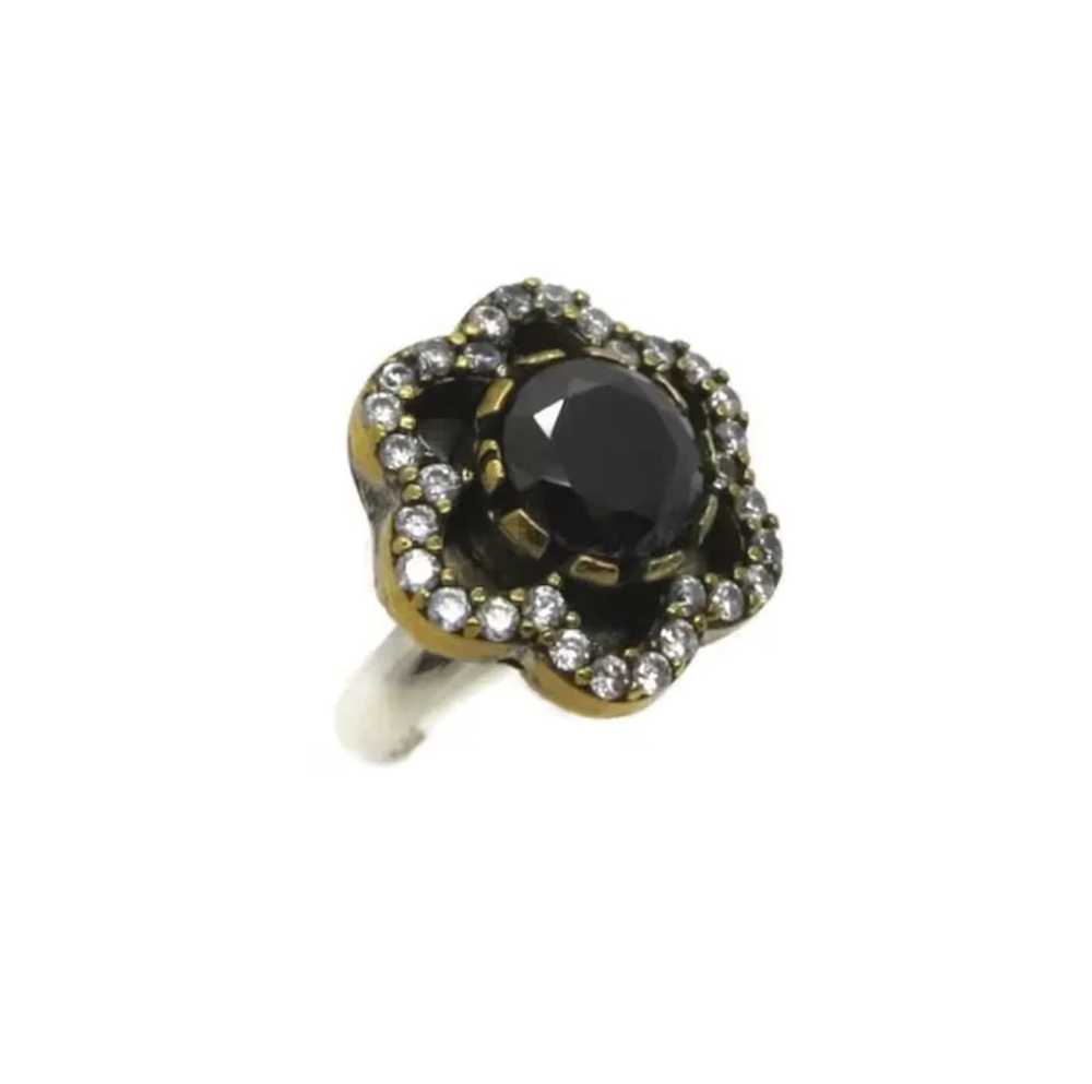 Sterling Silver Black Sapphire and Cubic Zirconia… - image 5