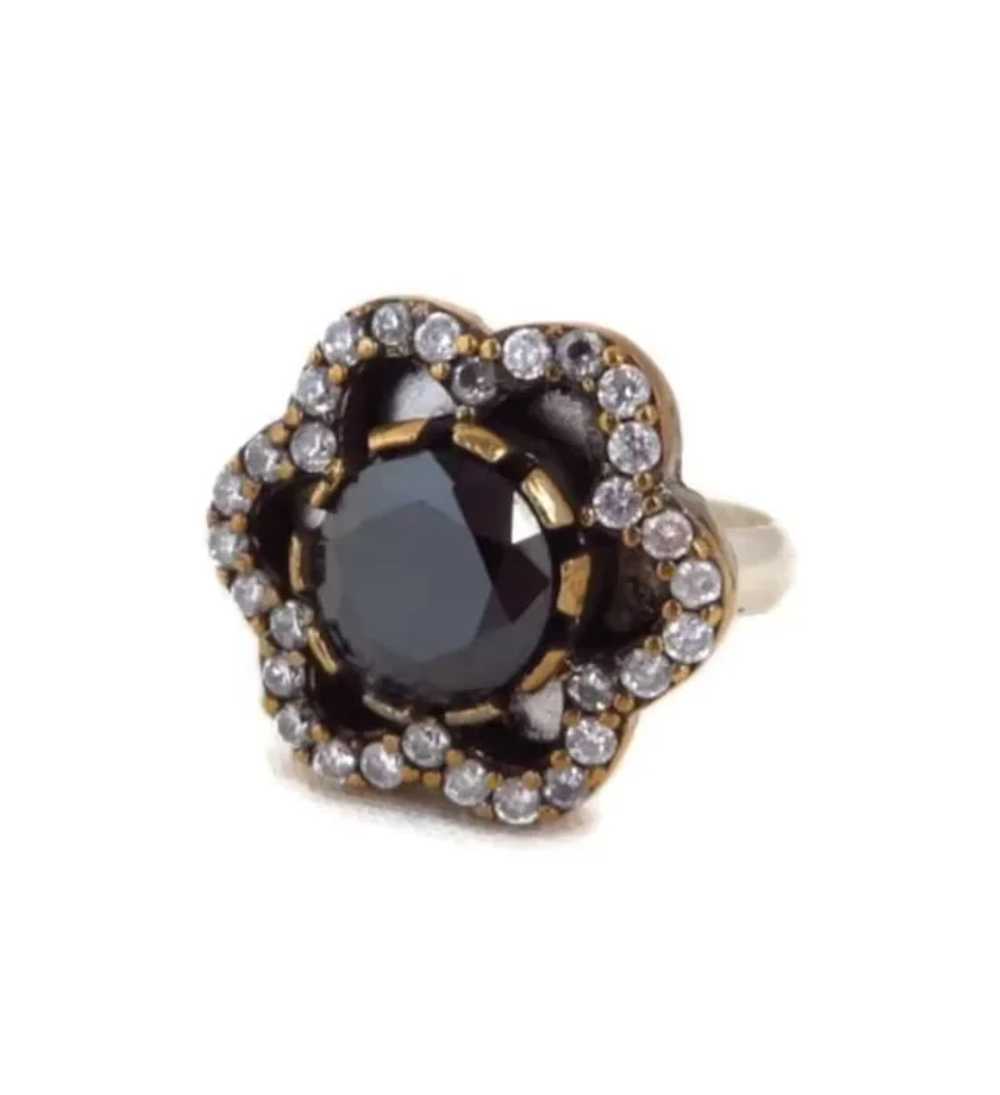 Sterling Silver Black Sapphire and Cubic Zirconia… - image 7