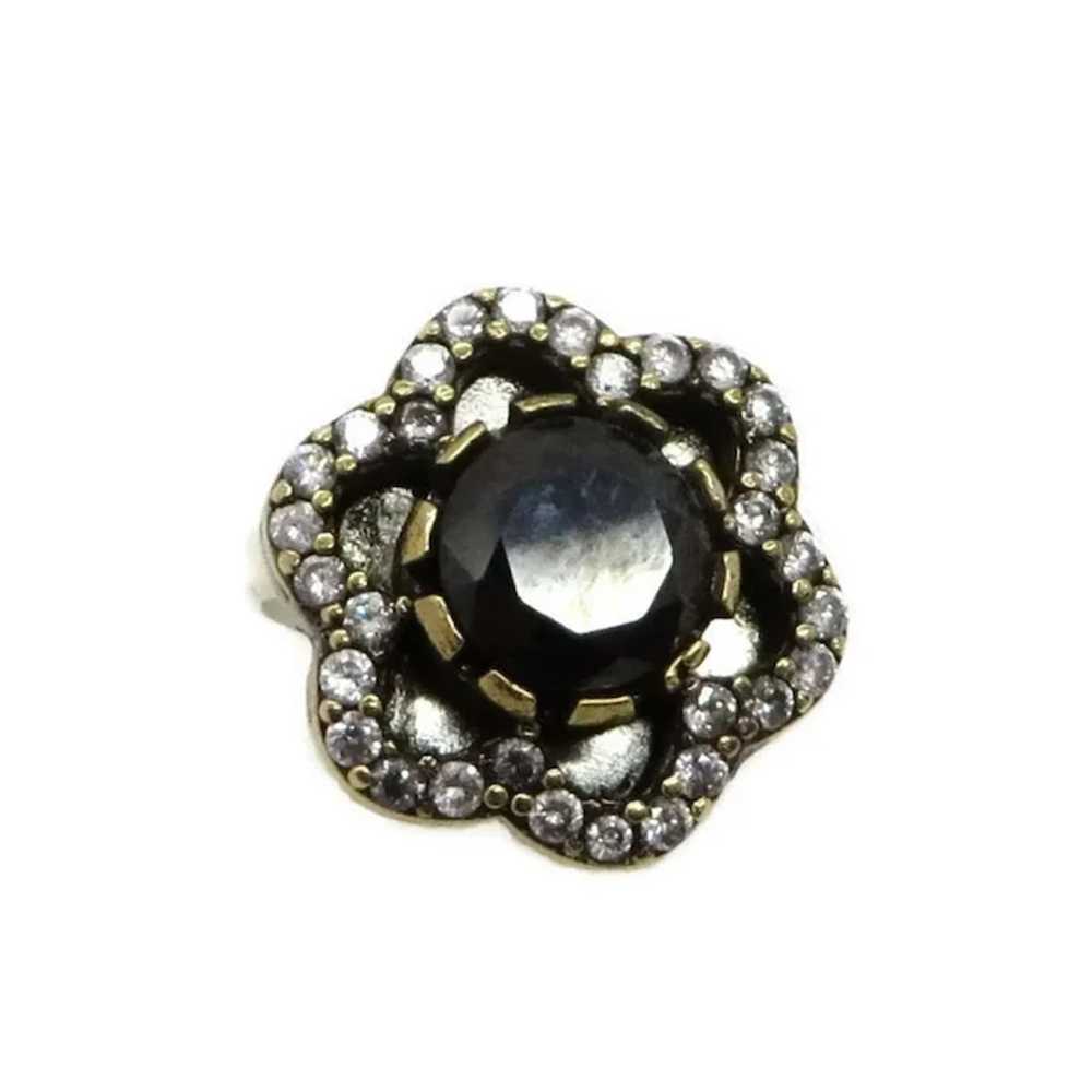 Sterling Silver Black Sapphire and Cubic Zirconia… - image 8