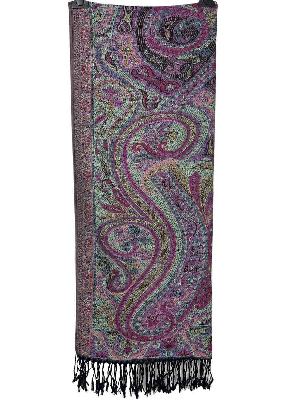 Etro Etro Long Shawl Silk Wool Paisley Multicolou… - image 2