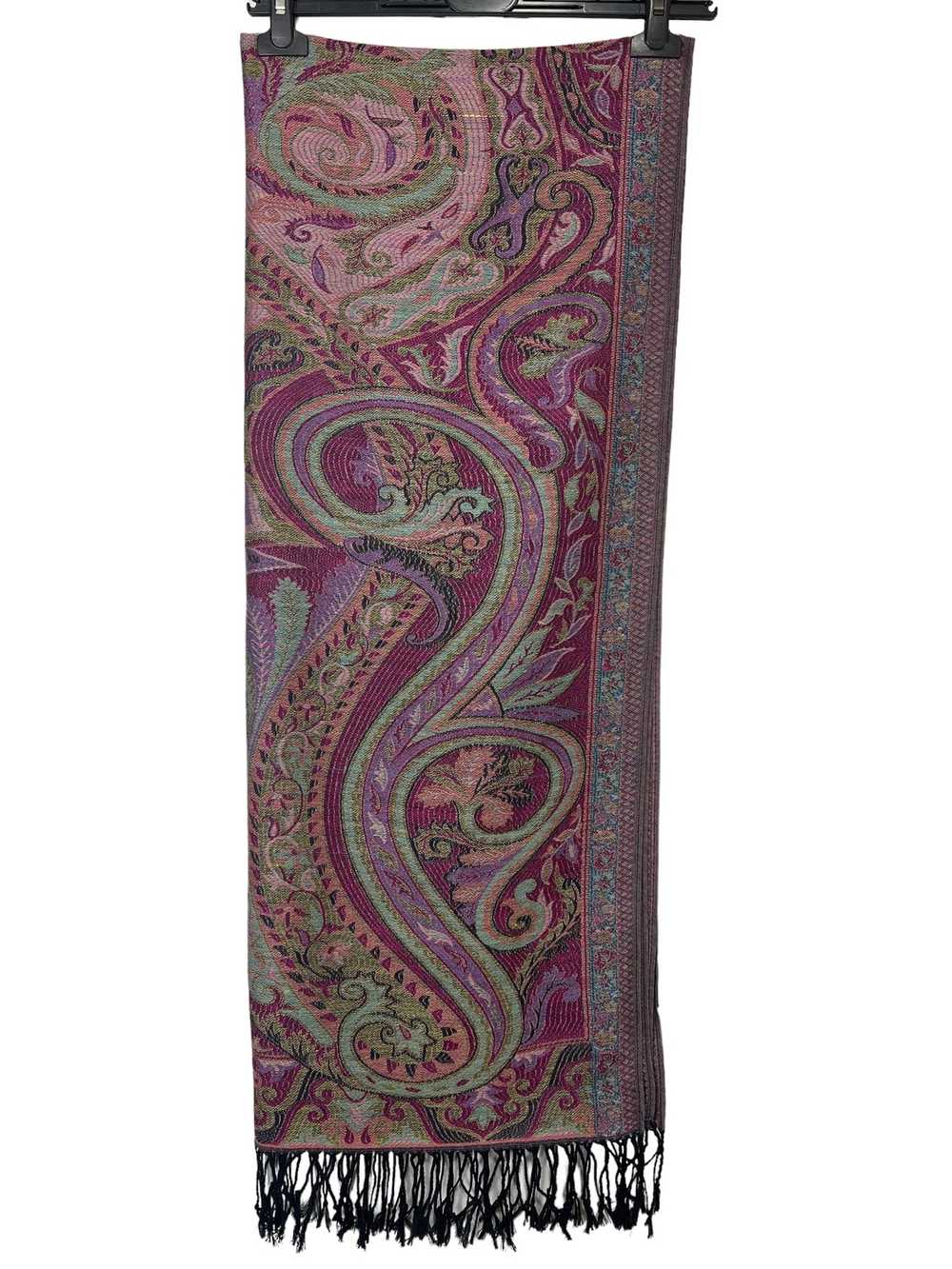 Etro Etro Long Shawl Silk Wool Paisley Multicolou… - image 3