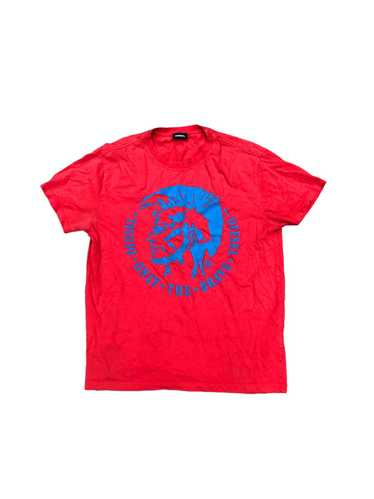 Diesel × Vintage RARE Diesel Shirt Big Logo Red Bl