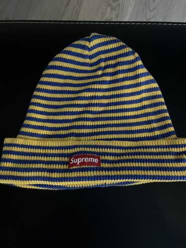 Supreme Supreme yellow and blue striped beanie