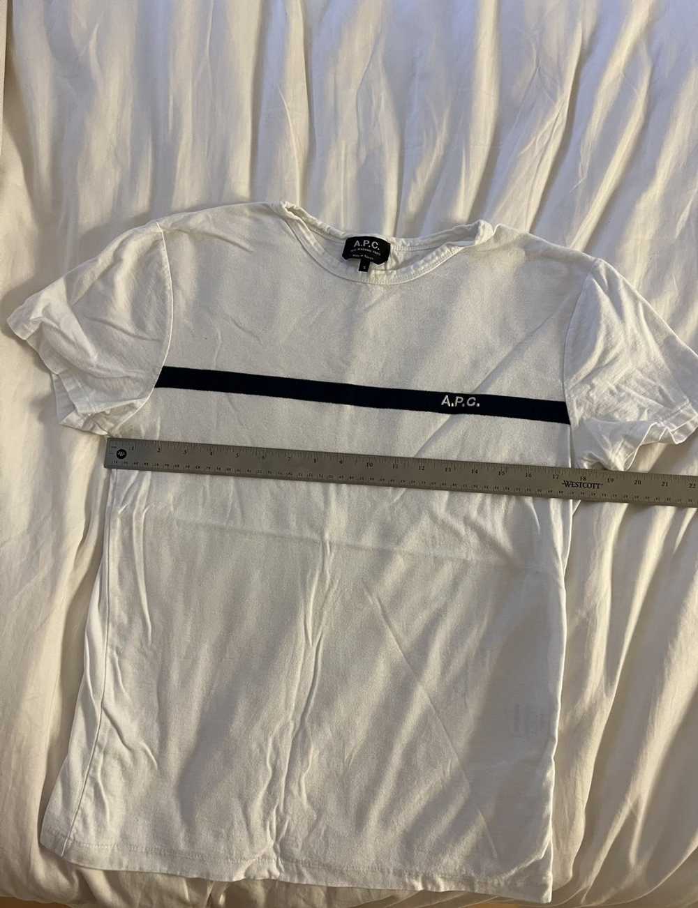 A.P.C. White A.P.C. Tshirt with Navy Stripe - image 4