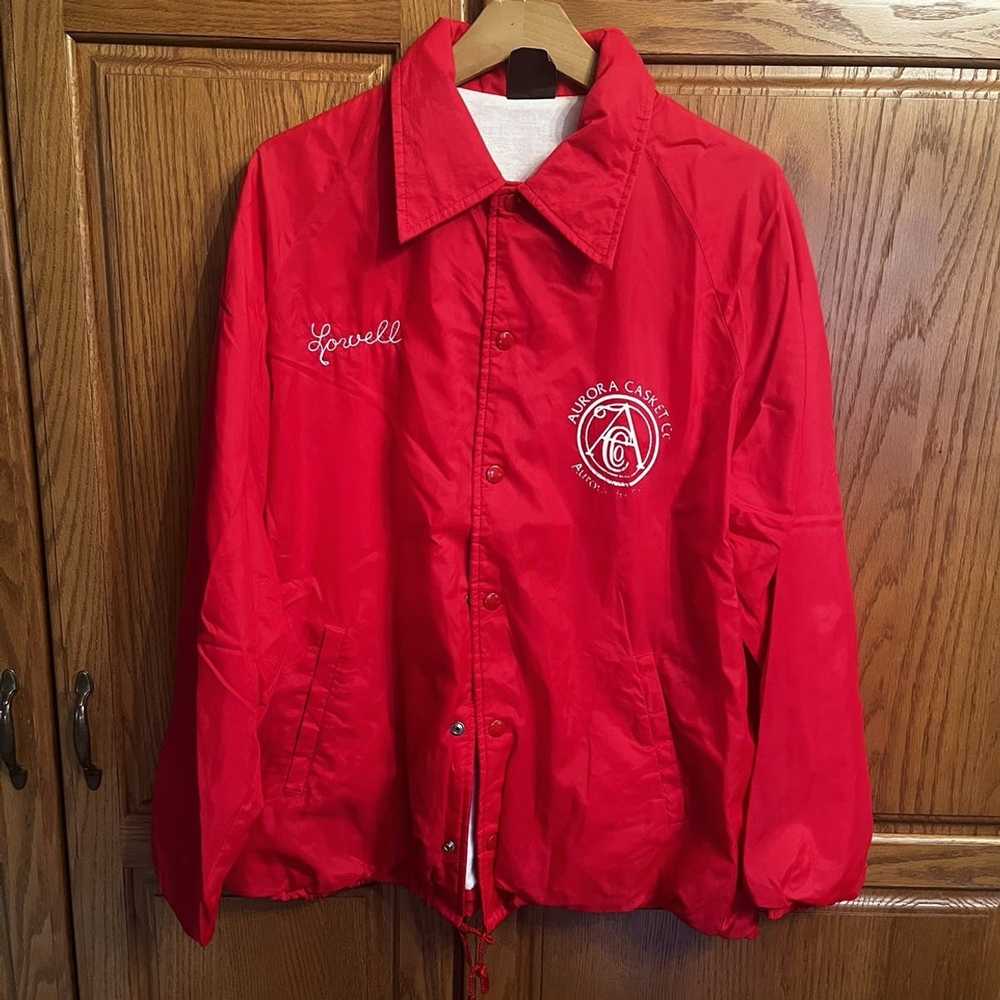 Vintage Vintage 80s Red Coaches Jacket trucking m… - image 1