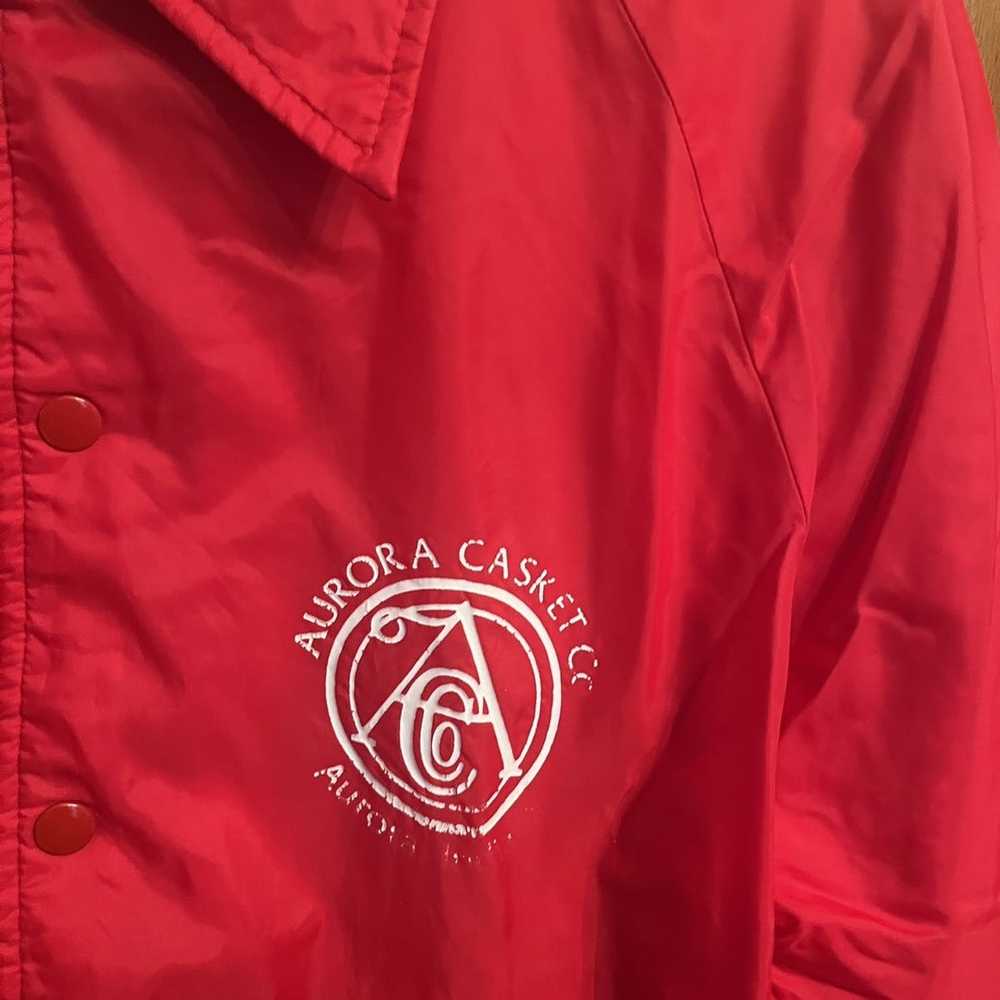 Vintage Vintage 80s Red Coaches Jacket trucking m… - image 3