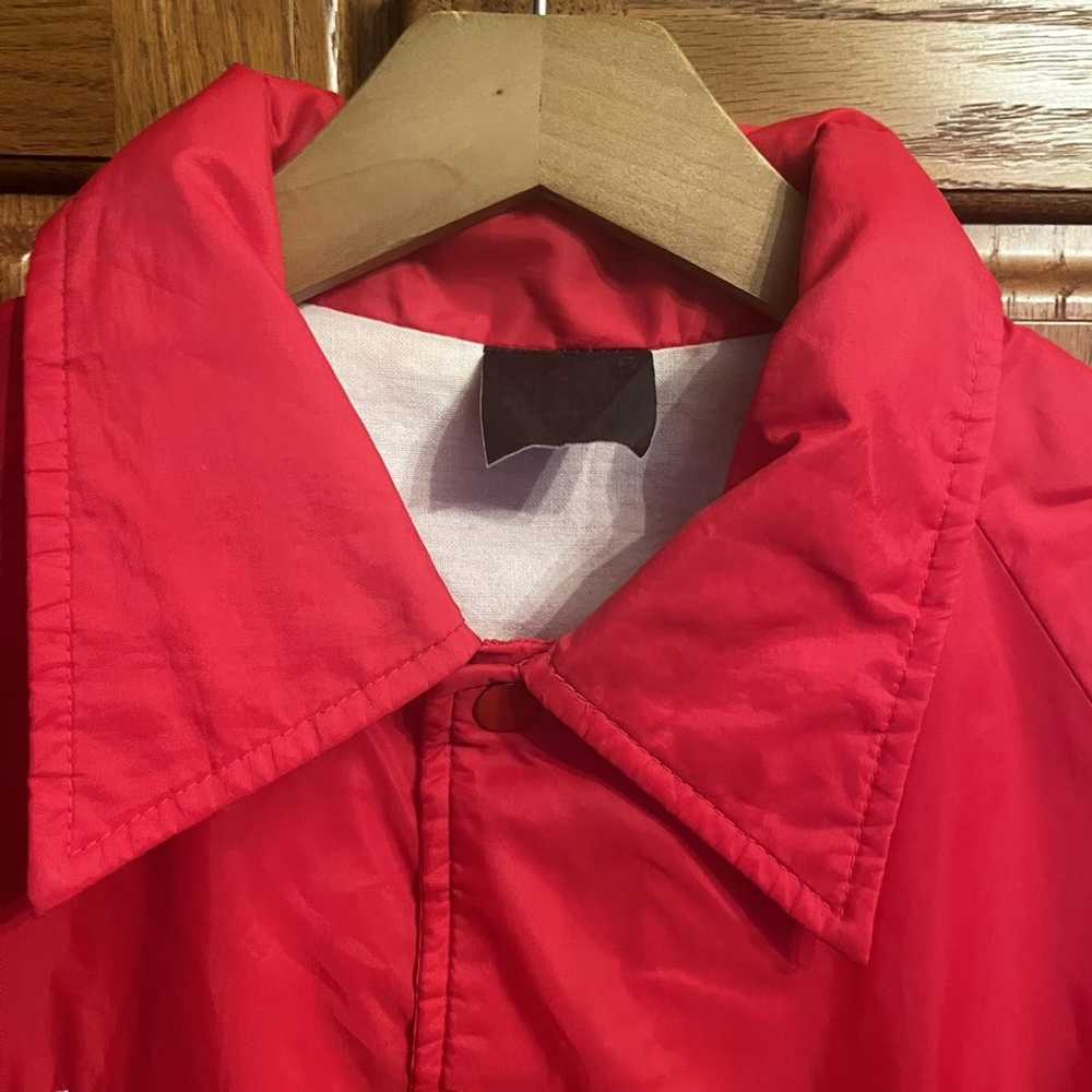 Vintage Vintage 80s Red Coaches Jacket trucking m… - image 4