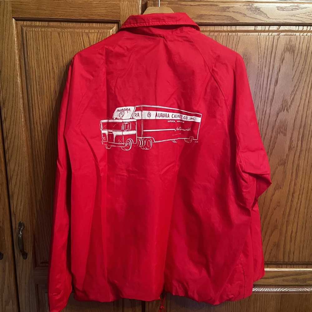 Vintage Vintage 80s Red Coaches Jacket trucking m… - image 5