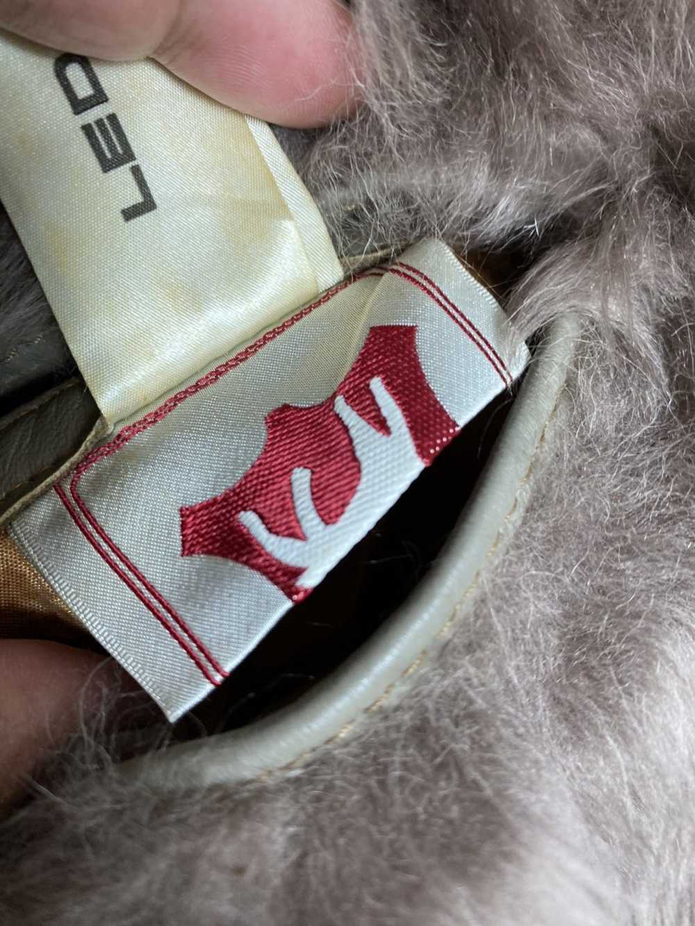 Designer × Leather Vintage Sherling Coat Leda Spa… - image 9
