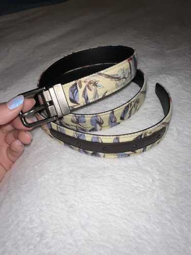 Vintage Dolce Gabbana snakeskin leather & two tone metal round buckle  belt