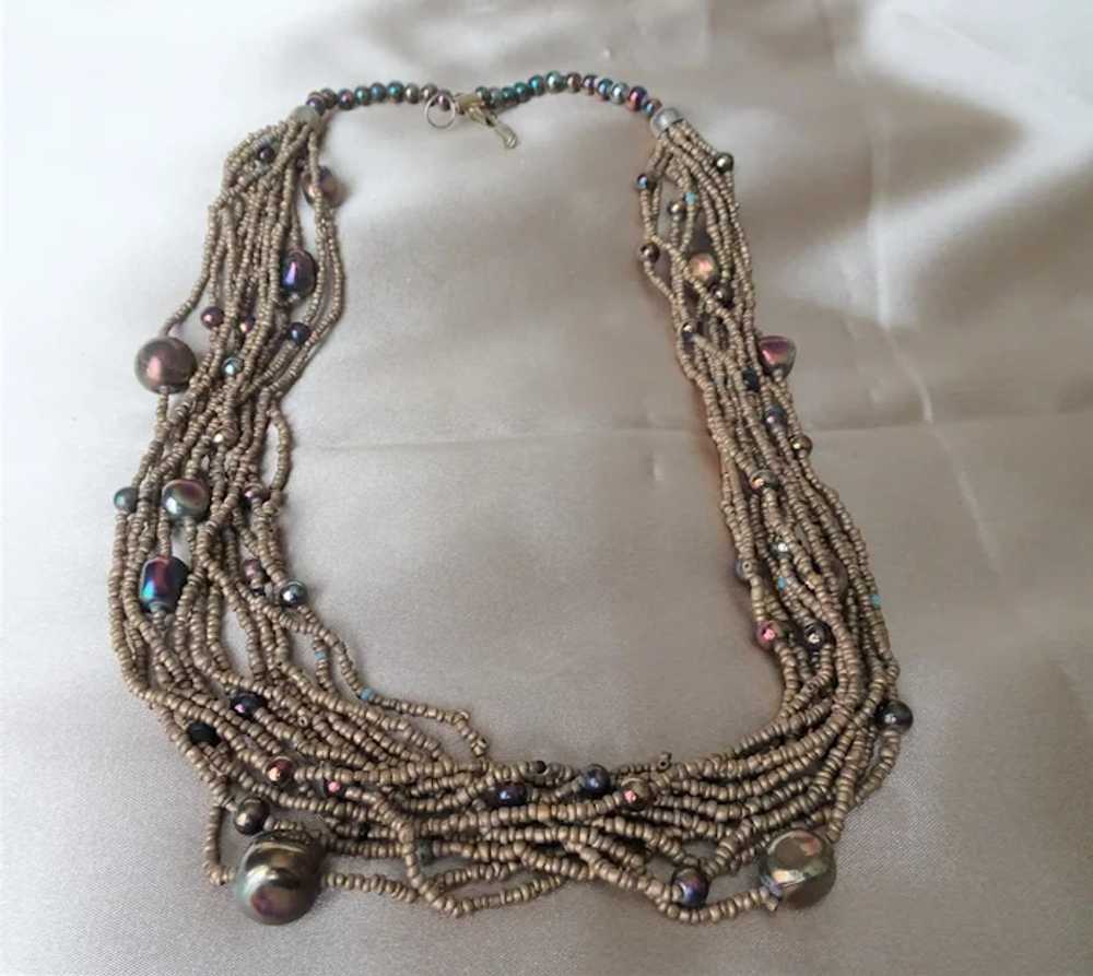 BEAUTIFUL and Unique Vintage Beaded Necklace, Unu… - image 2