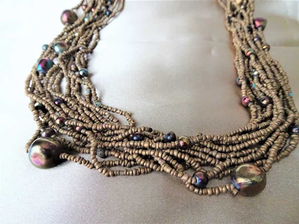 BEAUTIFUL and Unique Vintage Beaded Necklace, Unu… - image 3
