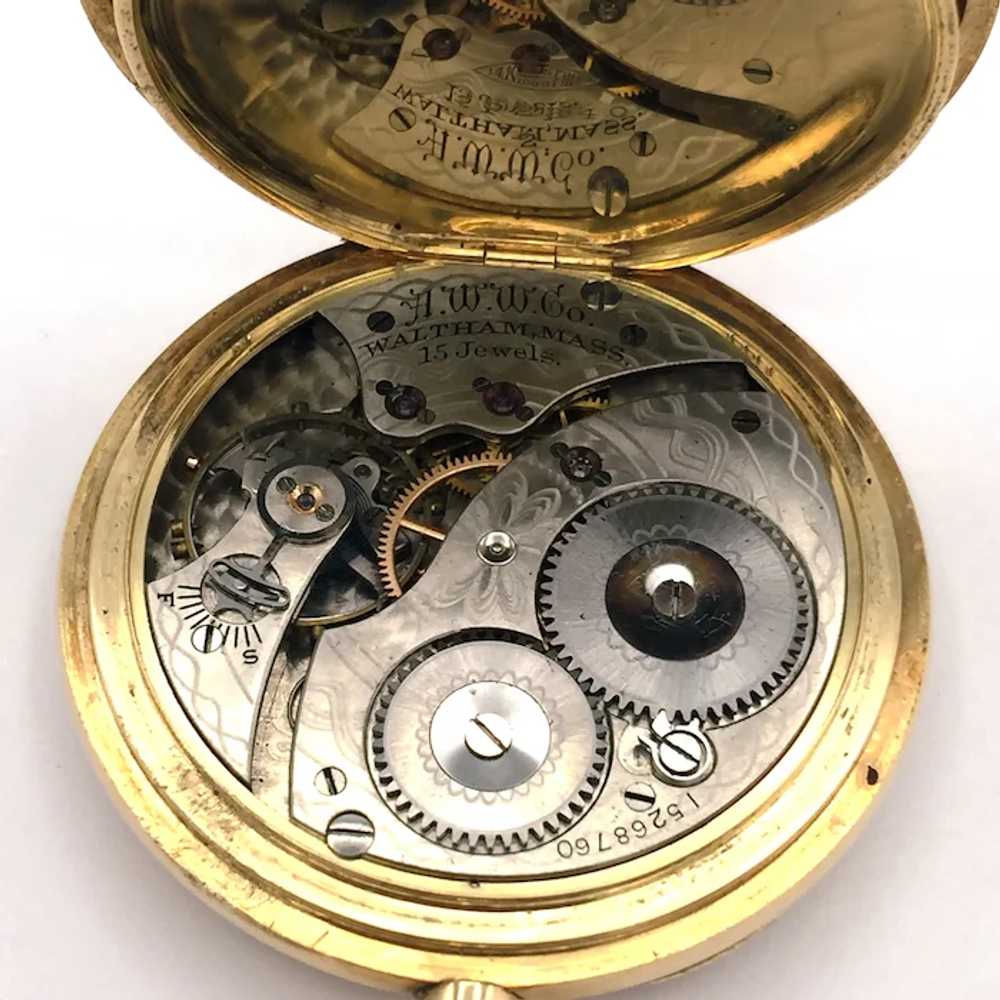 14K Waltham Colonial Pocket Watch & Box - image 4