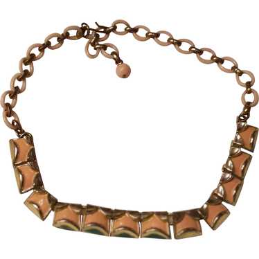 Pink enamel thermoplastic chain Necklace - image 1