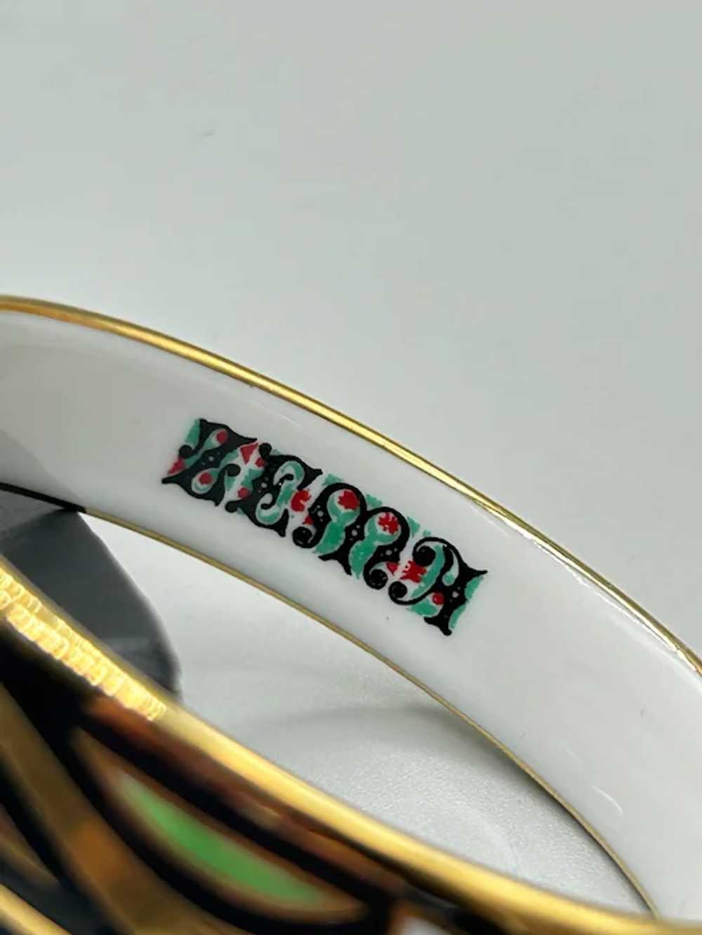 ZEMA Fine Porcelain Bangle Bracelet Art Deco Blac… - image 6