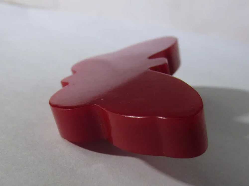 Bakelite Butterfly Pin in Red with C Clasp - image 5