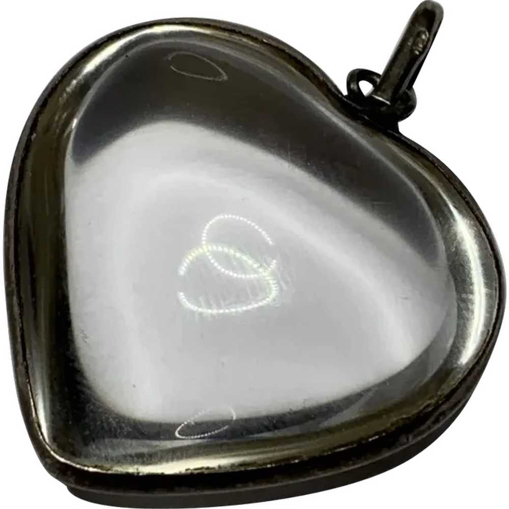 Antique Extra large Pool of light Heart Pendant - image 1