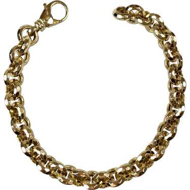 Unisex 14K Gold Chunky Victorian Style Chain Brac… - image 1