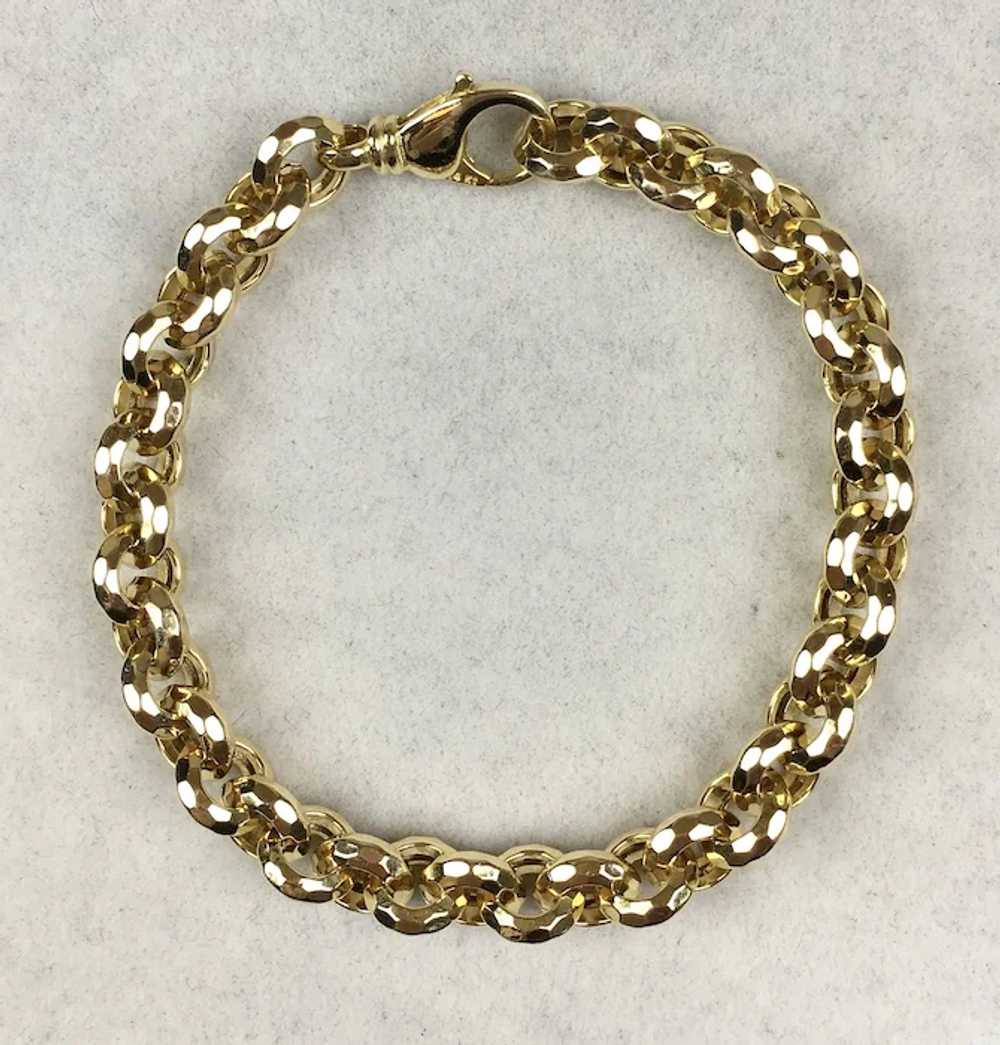Unisex 14K Gold Chunky Victorian Style Chain Brac… - image 2