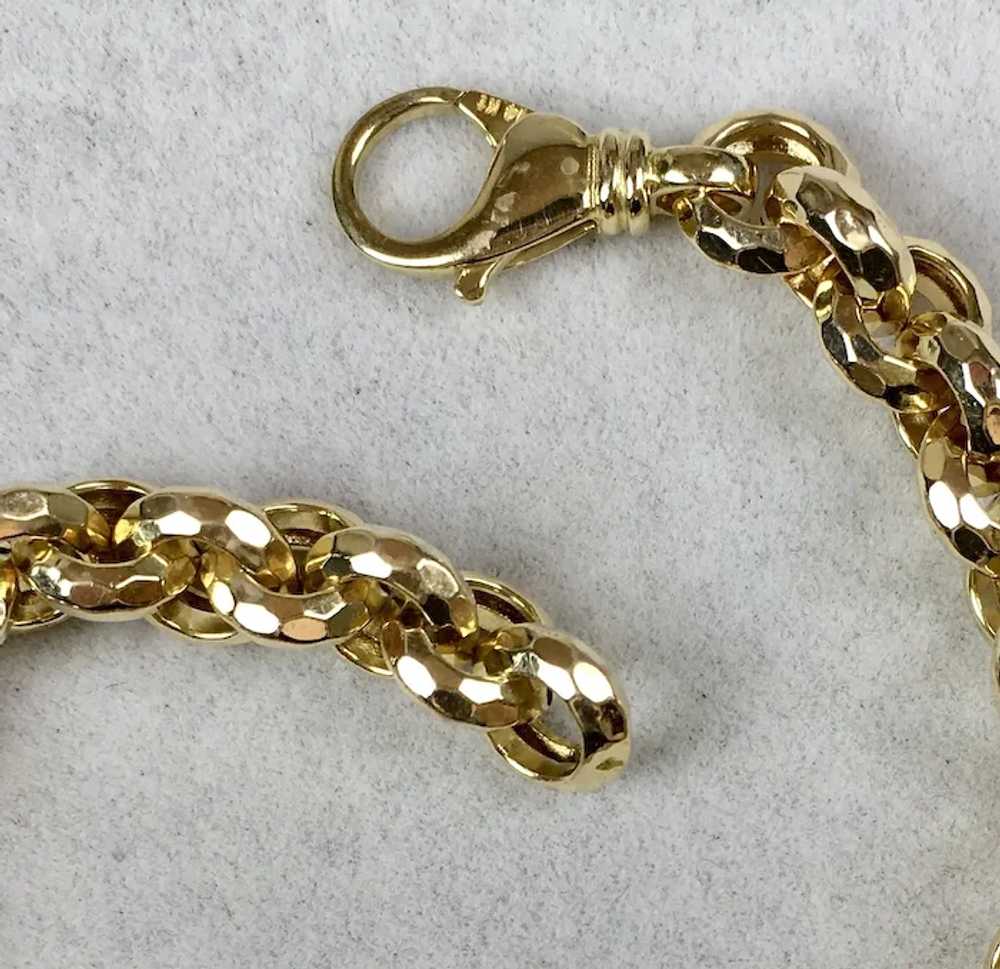 Unisex 14K Gold Chunky Victorian Style Chain Brac… - image 7