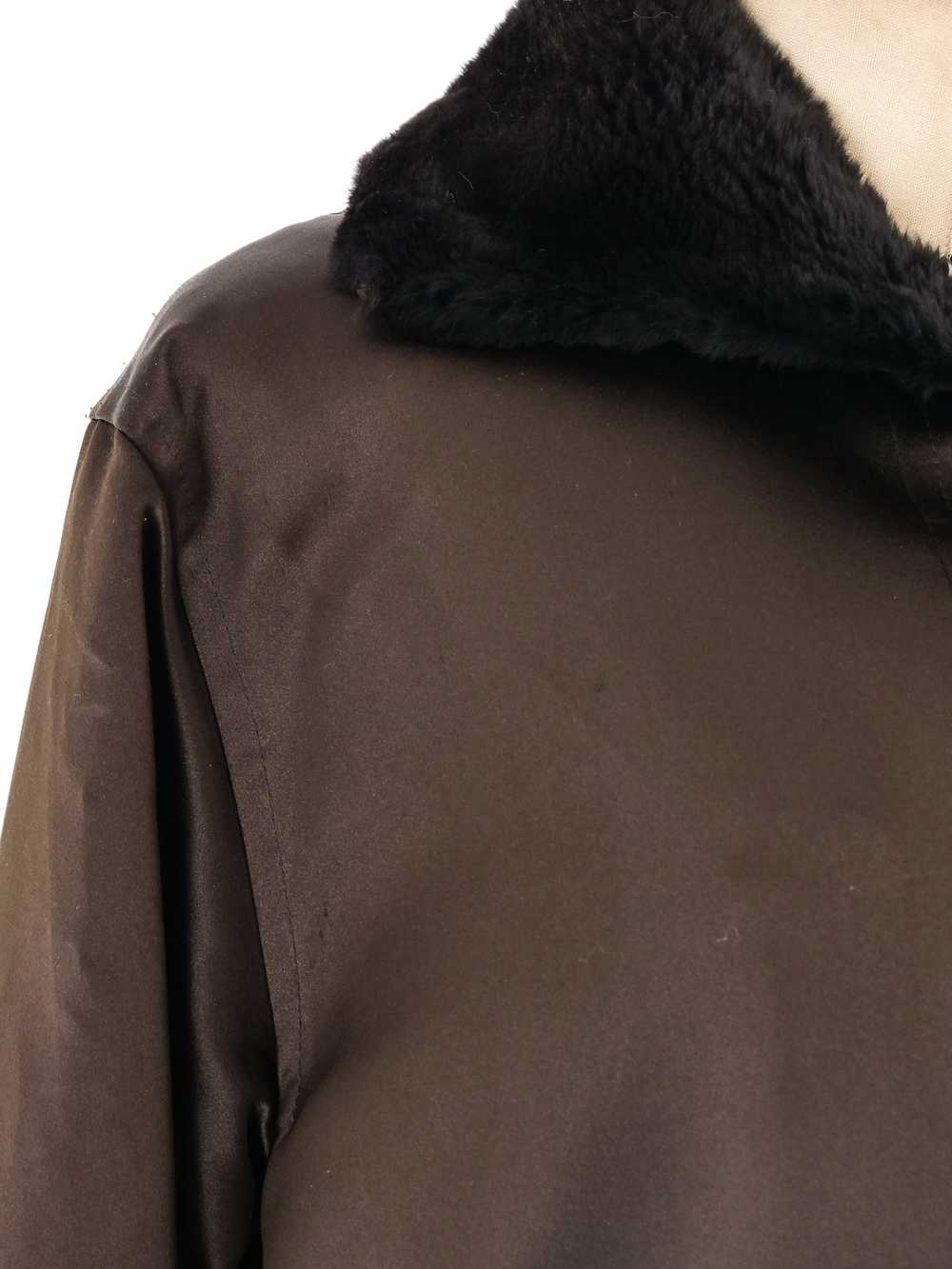 Yves Saint Laurent Fur Trimmed Satin Coat - image 5