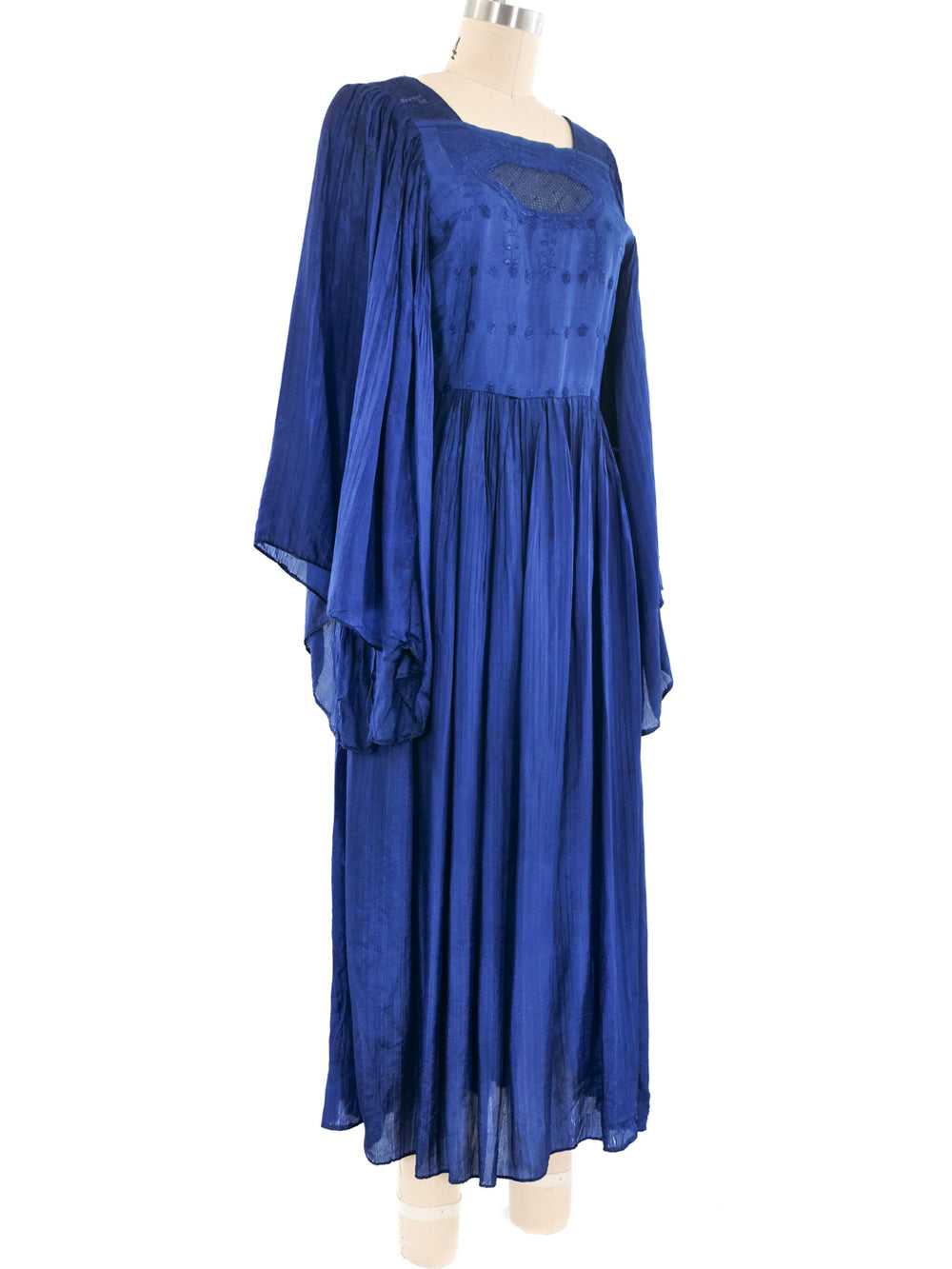 1970's Pleated Indigo Dress - image 3