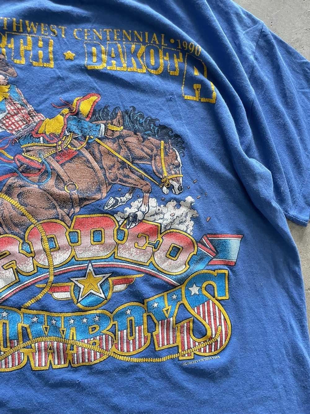 Vintage Vintage 1989 North Dakota rodeo cowboys t… - image 3