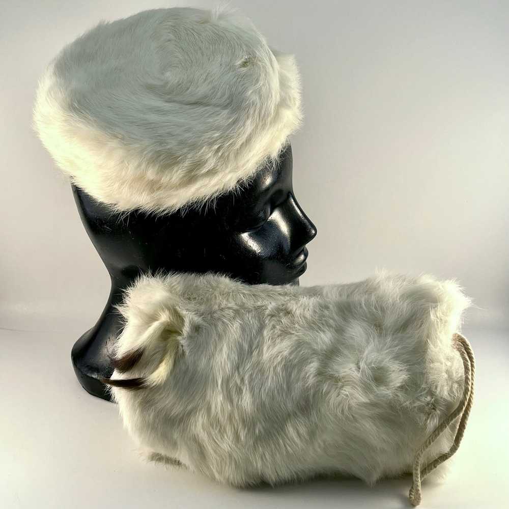 1950s Children's Fur Muff & Pill Box Hat - image 1