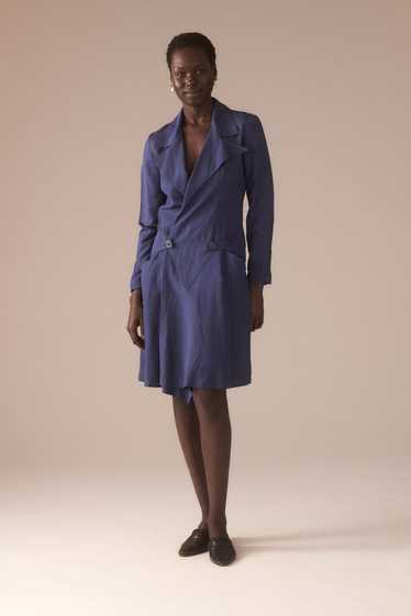 Chanel Blue Silk Trench Dress