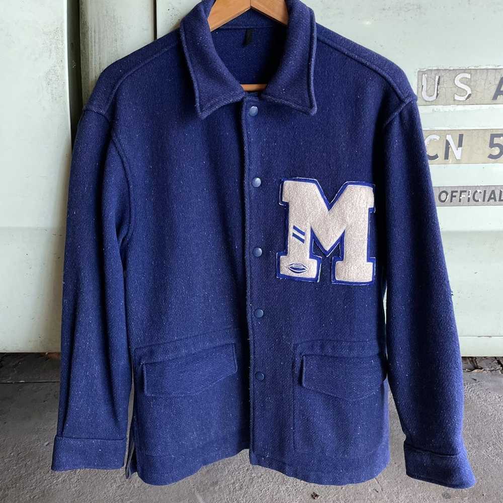 Made In Usa × Vintage 50’s Butwin Wool Letterman … - image 1