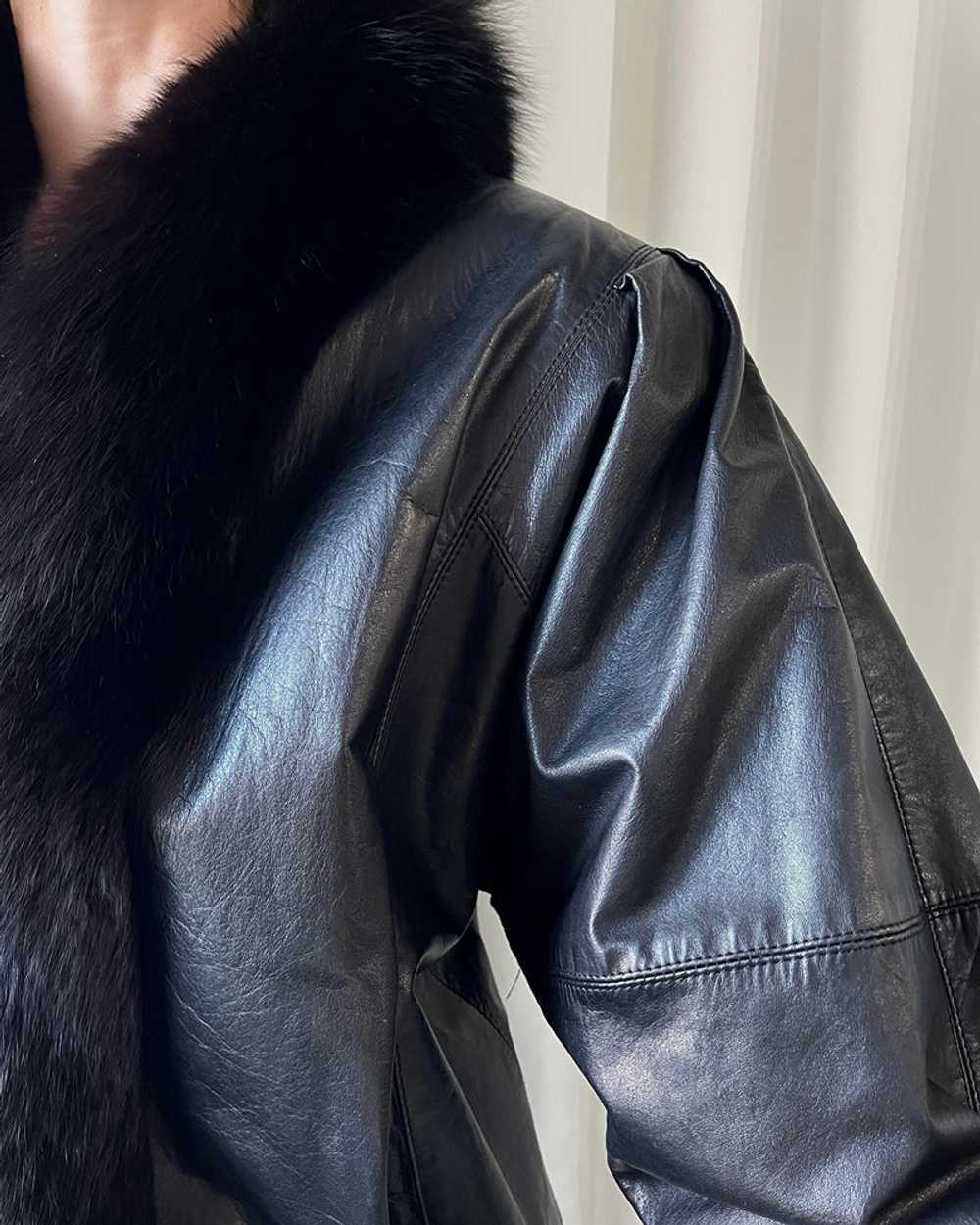80s Fox Collar Leather Jacket - image 5
